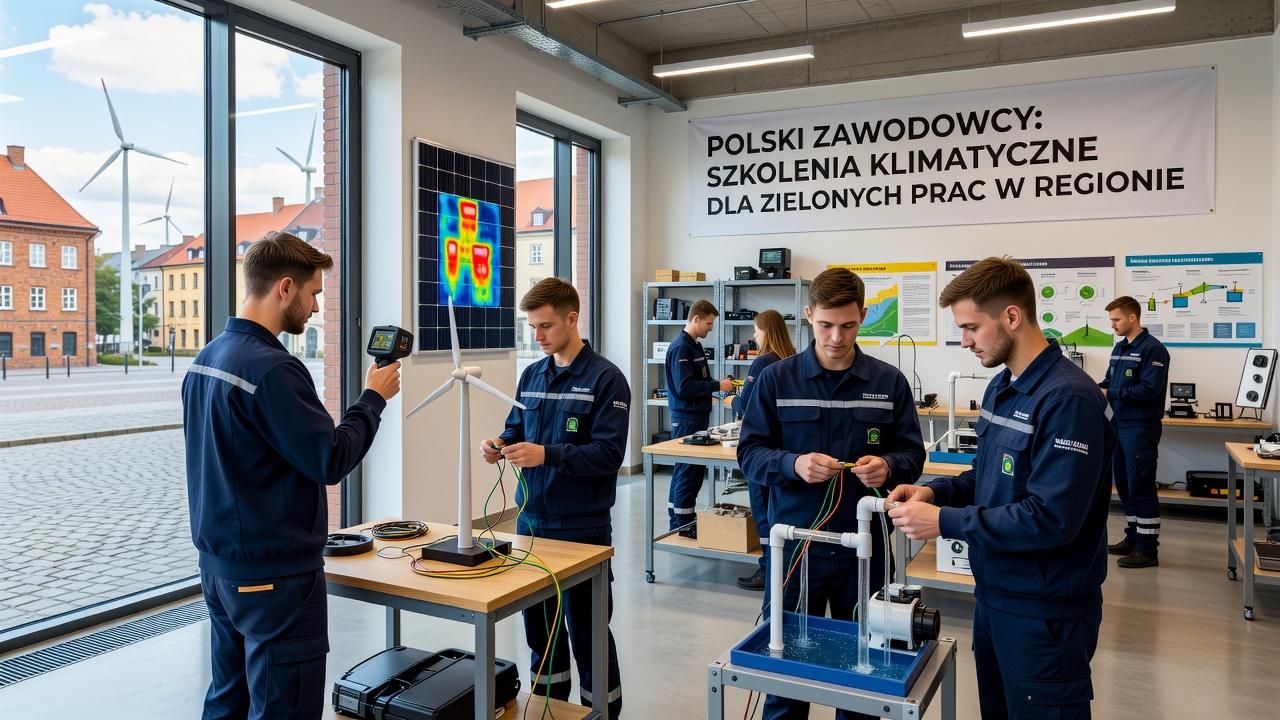 Recent Polish vocational graduates applying climate skills in regional green energy installations and environmental projects